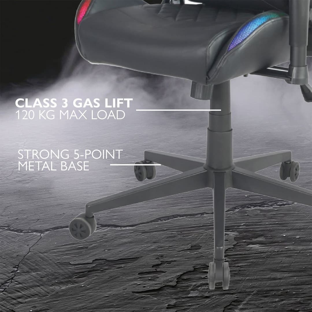 Deltaco RGB Faux Leather Gaming Chair - Black - Image 5