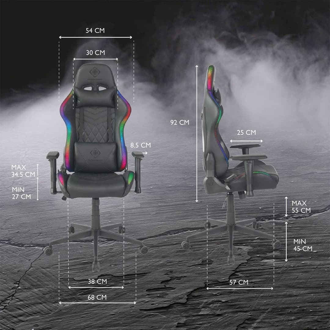 Deltaco RGB Faux Leather Gaming Chair - Black - Image 6