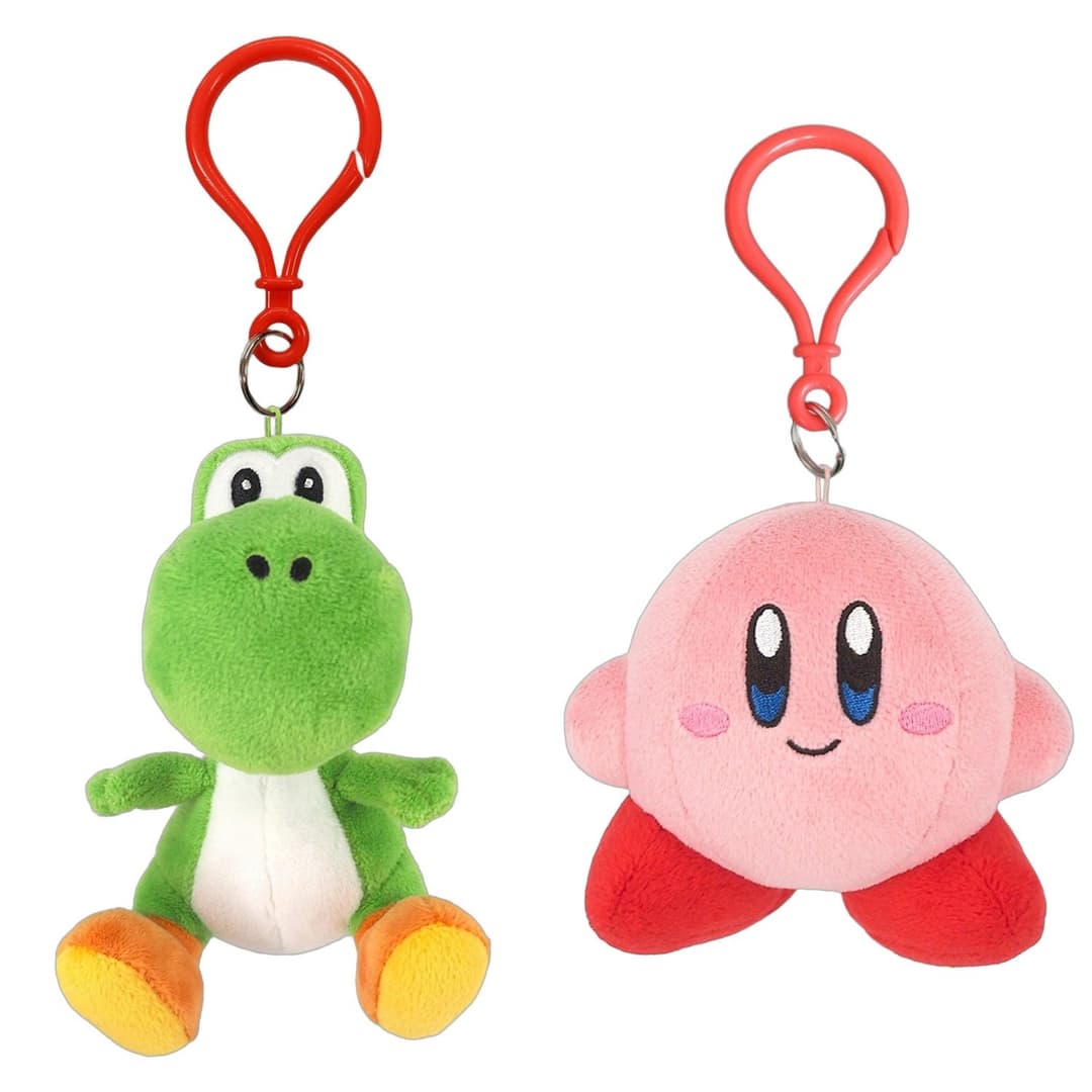 SAN-EI Nintendo Super Yoshi and Kirby Keychain Bundle - Image 1