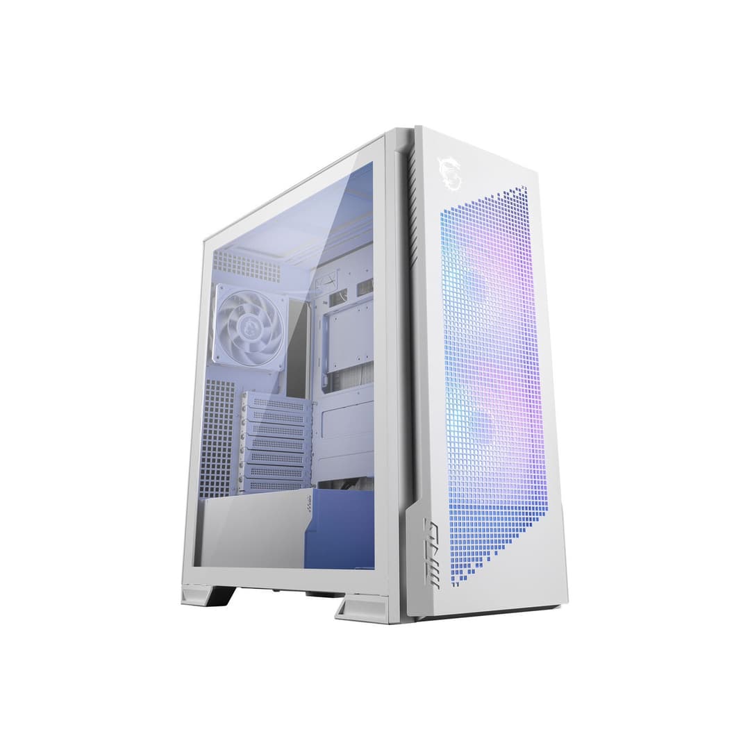 MSI MPG VELOX 300R AIRFLOW PZ Tempered Glass Mid Tower PC Case  - White - Image 1
