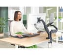 LEITZ Ergo Space Saving Dual Arm Tilt & Swivel 17-32" Monitor and 13-17" Laptop Desk Mount thumbnail 9