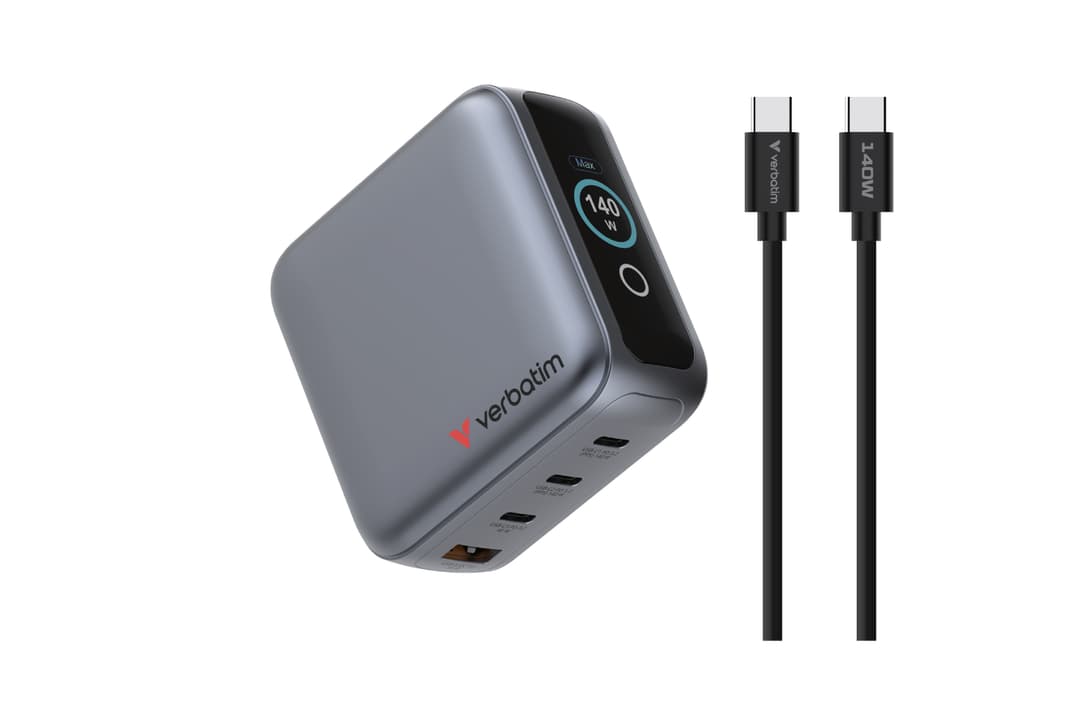 Verbatim Mini GaN Charger 140W with Display - Image 1