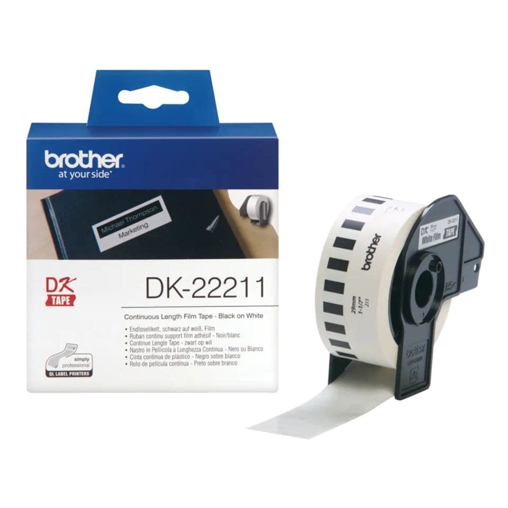 Brother DK22211 White Film Tape - Image 1