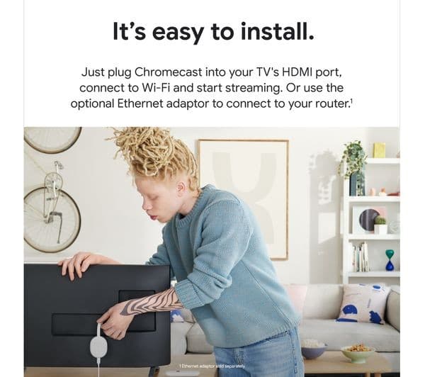 GOOGLE Chromecast HD with Google TV - Snow - Image 5