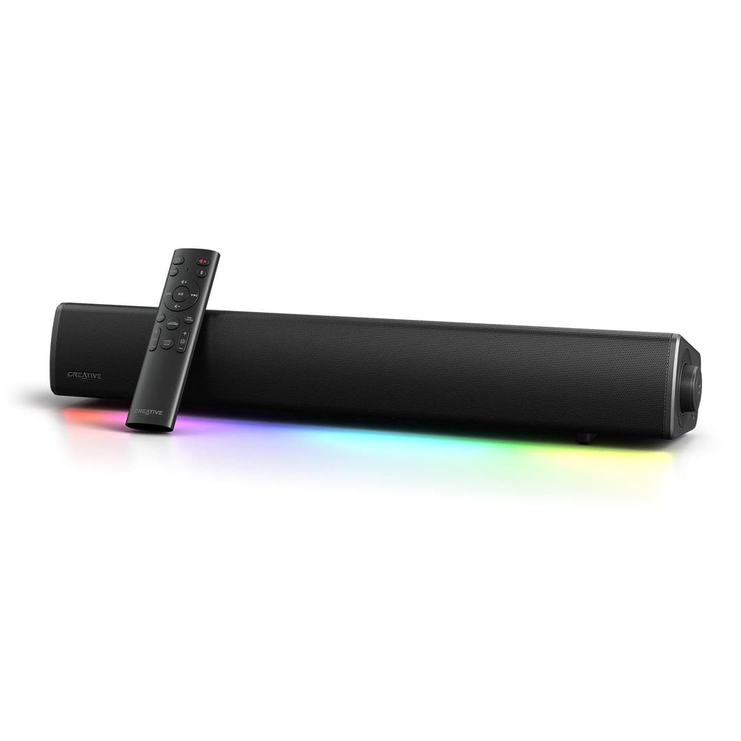 CREATIVE Sound Blaster GS5 RGB Gaming Soundbar with SuperWide technology, Powered via Adapter, Up to 60W Peak Power, Bluetooth 5.4, Optical-in, Headphone-out port, For PC and TV - Image 1