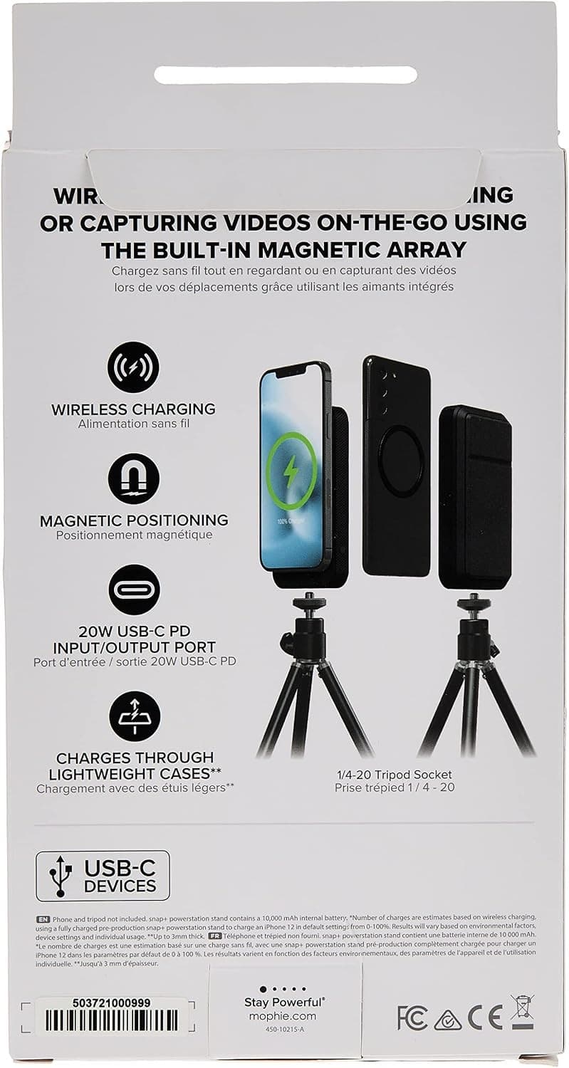 Mophie Snap+ Powerstation Stand 10000mAh Wireless Power Bank Black - Image 2