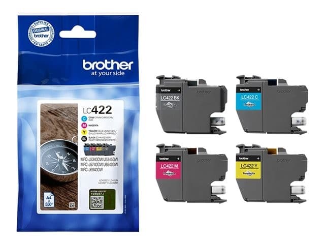 Brother LC422 Value Pack - 4-pack - black, cyan, magenta, yellow - original - ink cartridge - Image 2