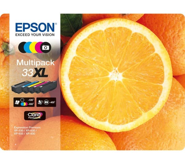 EPSON No. 33 Oranges XL 5-Colour Ink Cartridges - Multipack - Image 1