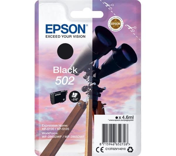 EPSON Binoculars 502 Black Ink Cartridge - Image 1