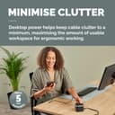 Fellowes Power Cube with 3 Power Socket Extension USB-A & USB-C Ports Black thumbnail 2