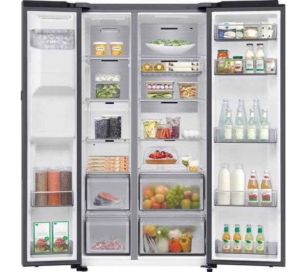 SAMSUNG Bespoke AI Series 8 On-device Bixby RS80F66KBTEU American-Style Fridge Freezer - Silver - Image 2