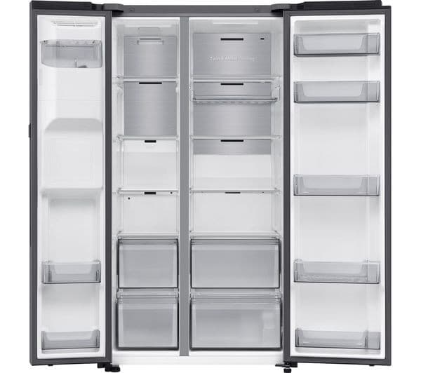 SAMSUNG Bespoke AI Series 8 On-device Bixby RS80F66KBTEU American-Style Fridge Freezer - Silver - Image 4
