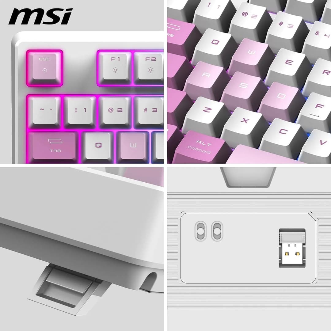 MSI Forge GK600 TKL Wireless RGB Mechanical Gaming Keyboard - Violet - Image 4