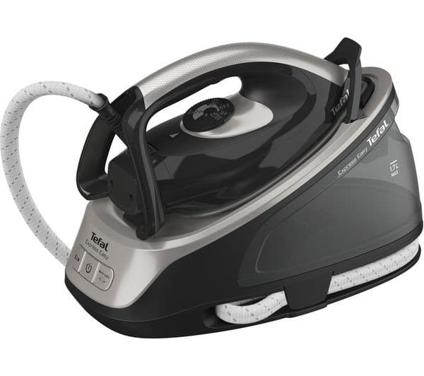 TEFAL Express Easy SV6140 Steam Generator Iron - Black & Grey - Image 1