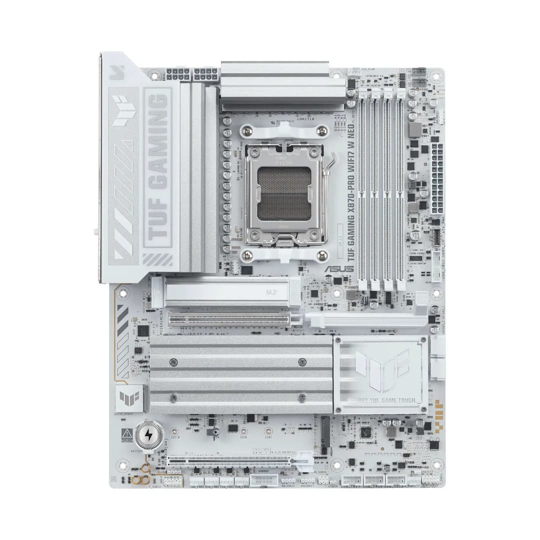 ASUS TUF GAMING X870-PRO WIFI7 W NEO DDR5 ATX Socket AM5 Motherboard - White - Image 2