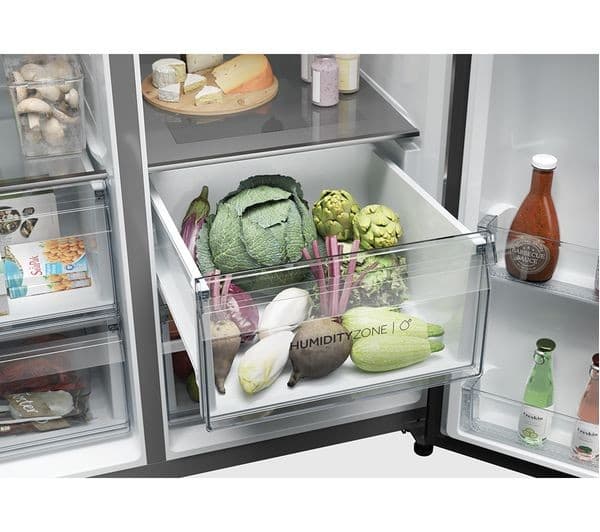 HAIER HSW59F18DIMM American-Style Smart Fridge Freezer - Inox - Image 2