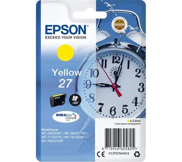 EPSON Alarm Clock 27 Yellow Ink Cartridge - Image 1
