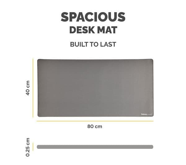 Fellowes Breyta Desk Mat 800 x 400mm - Grey - Image 2