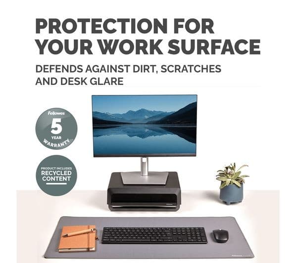Fellowes Breyta Desk Mat 800 x 400mm - Grey - Image 3