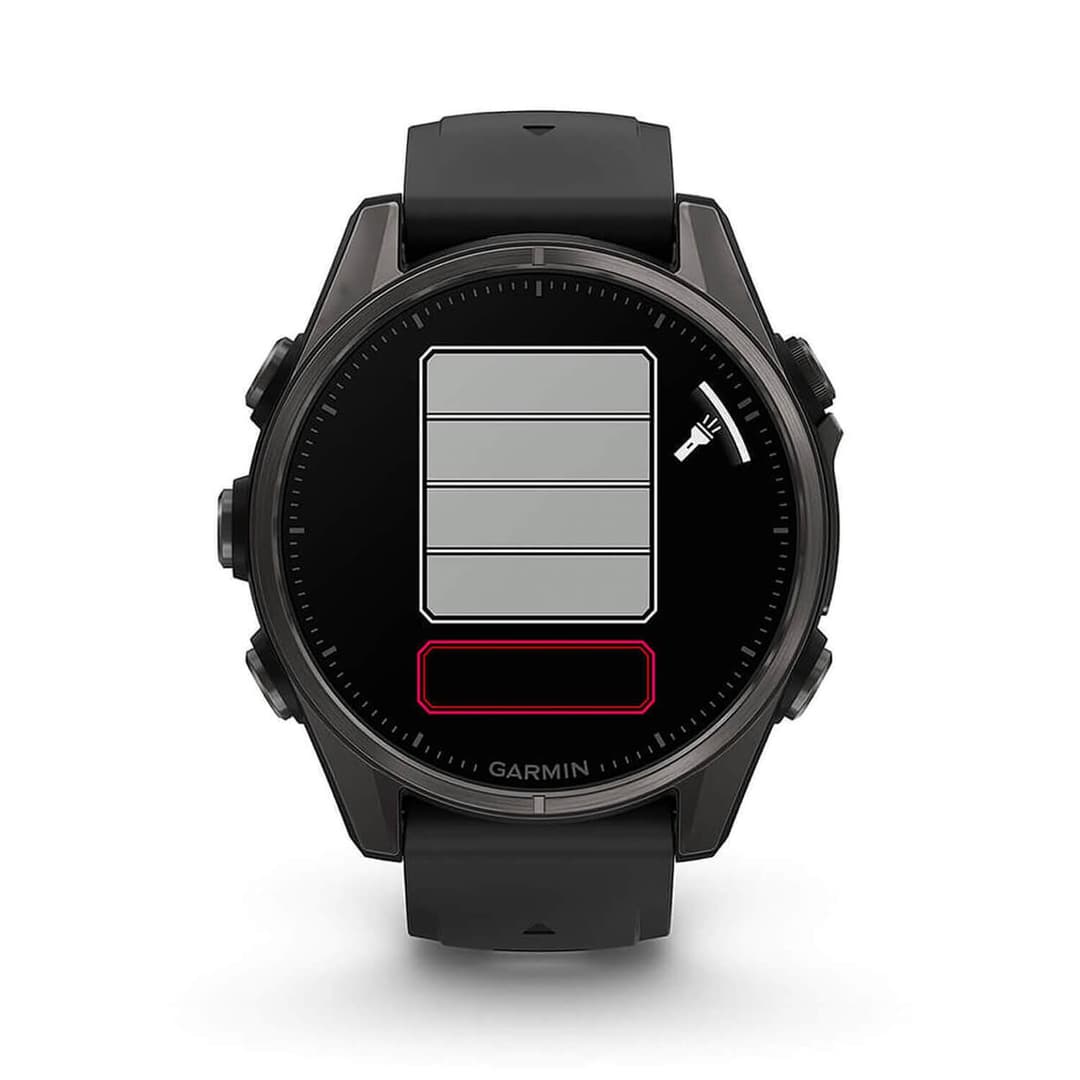 Garmin Fenix 8 AMOLED 43mm Sapphire - Carbon Grey DLC Titanium with Black/Pebble Grey Band - Image 9