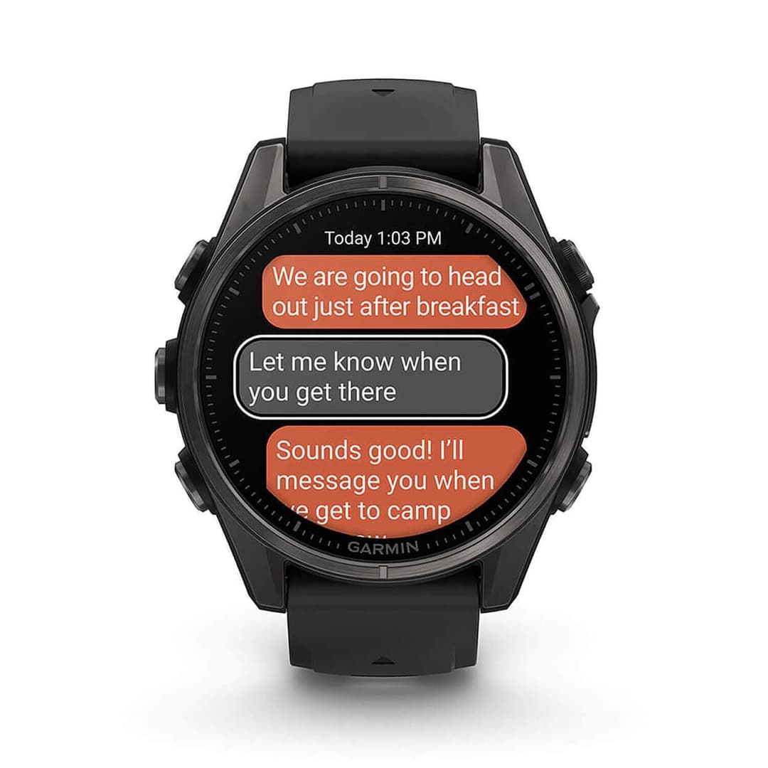 Garmin Fenix 8 AMOLED 43mm Sapphire - Carbon Grey DLC Titanium with Black/Pebble Grey Band - Image 10