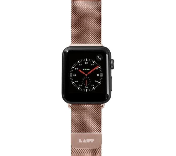 LAUT Apple Watch 38 / 40 mm Steel Loop Strap - Rose Gold, Small - Image 1