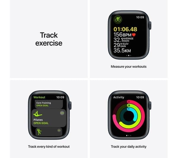 APPLE Watch Series 7 Cellular 4G 45mm Midnight Aluminium with Midnight Sport Band - Image 7