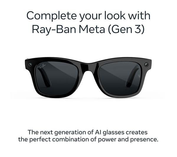 Meta Ray-Ban Wayfarer Gen 3 AI Smart Glasses Shiny Black with Grey Transitions Lenses - Image 2