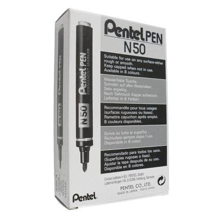 Pentel N50 Permanent Marker Bullet Tip 1.5-2mm Line Black Ref N50-A [Pack of 12] (B000SHUMNU) - Image 2