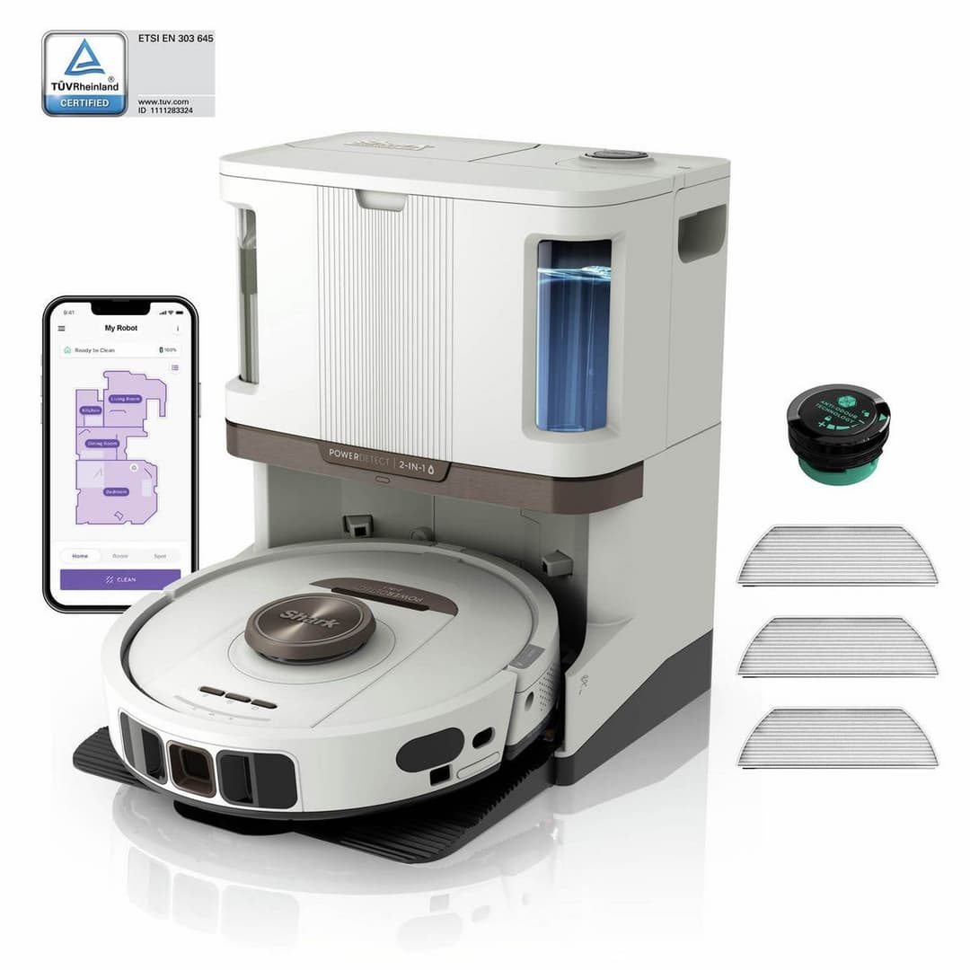 Shark PowerDetect Never Touch Pro RV2800ZEUKWH 2-in-1 Robot Vacuum Cleaner & Mop - White - Image 1