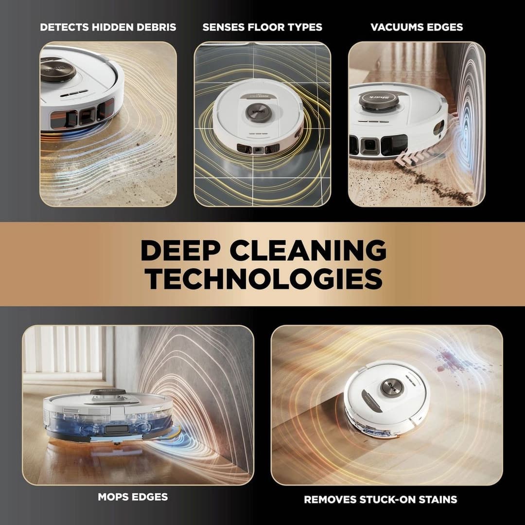 Shark PowerDetect Never Touch Pro RV2800ZEUKWH 2-in-1 Robot Vacuum Cleaner & Mop - White - Image 4