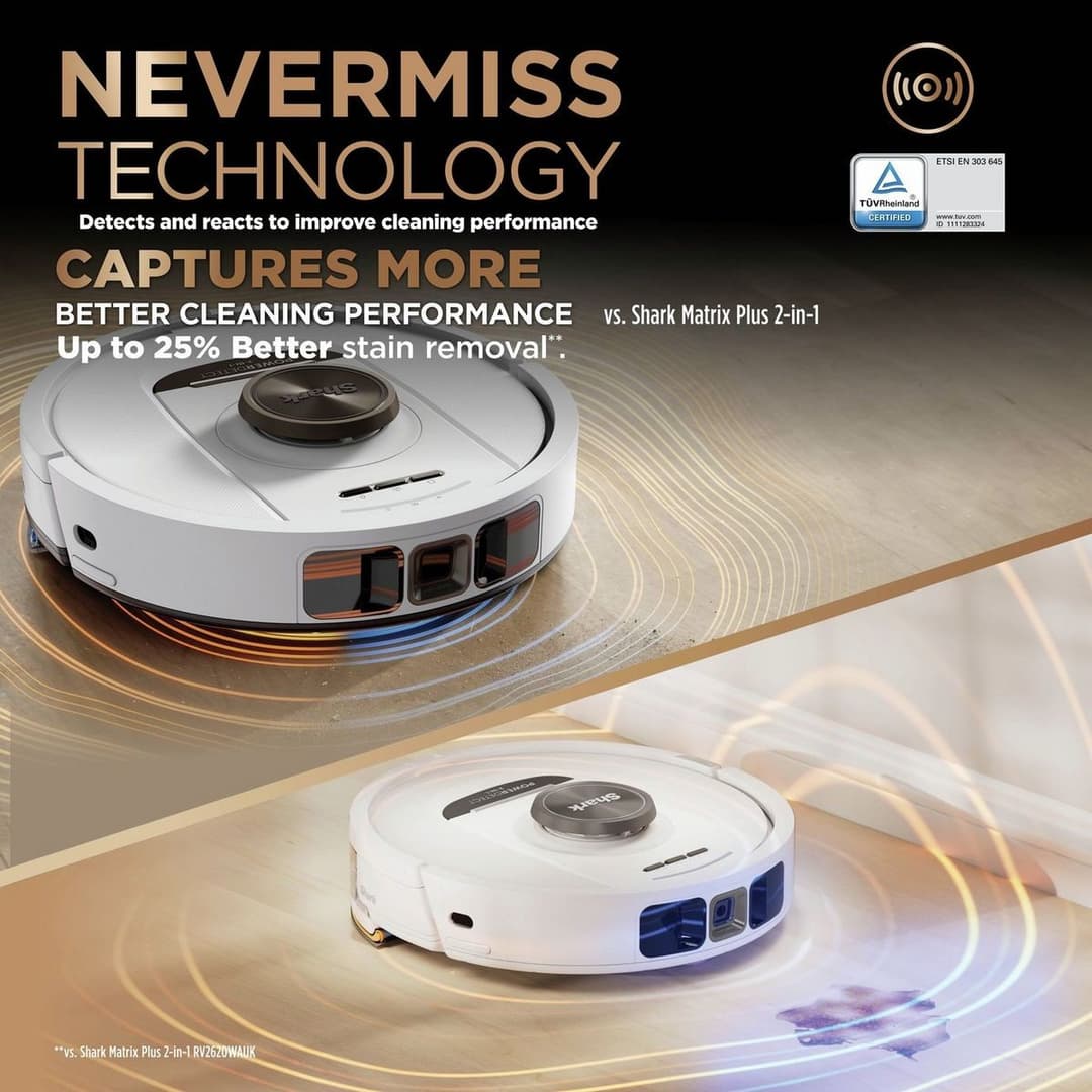 Shark PowerDetect Never Touch Pro RV2800ZEUKWH 2-in-1 Robot Vacuum Cleaner & Mop - White - Image 5