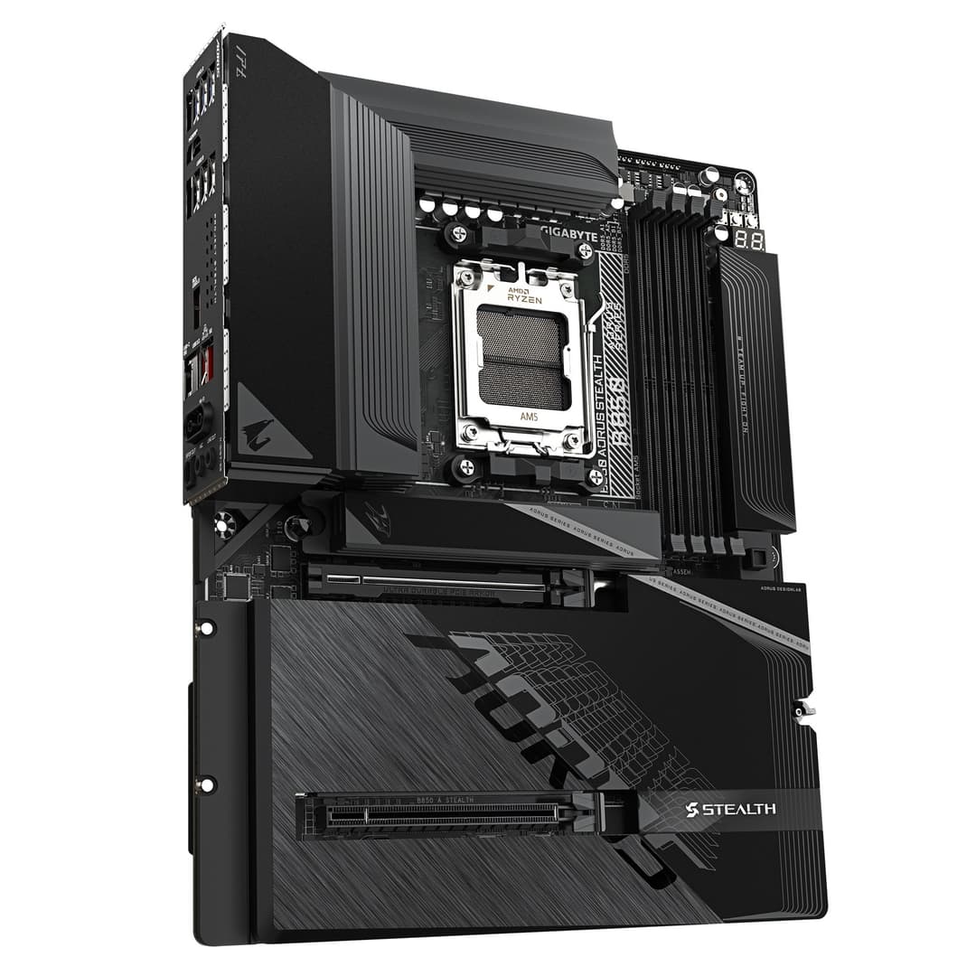 GIGABYTE B850 AORUS STEALTH Motherboard - AMD Ryzen 9000 Series CPUs, 14+2+2 Phases Digital VRM, up to 8200MHz DDR5 (OC), 2xPCIe 5.0 + 2xPCIe 4.0 M.2, WIFI 7, 5 GbE LAN, USB 3.2 Gen 2 - Image 3