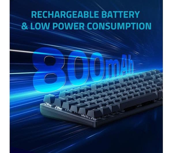RAPOO V500PRO 2.4 TKL Wireless Mechanical Gaming Keyboard - Black - Image 2