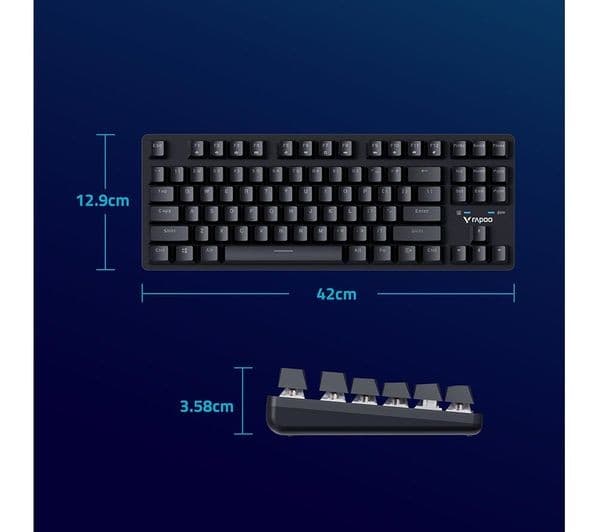 RAPOO V500PRO 2.4 TKL Wireless Mechanical Gaming Keyboard - Black - Image 6