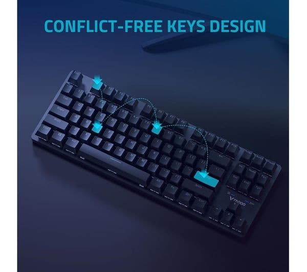 RAPOO V500PRO 2.4 TKL Wireless Mechanical Gaming Keyboard - Black - Image 8