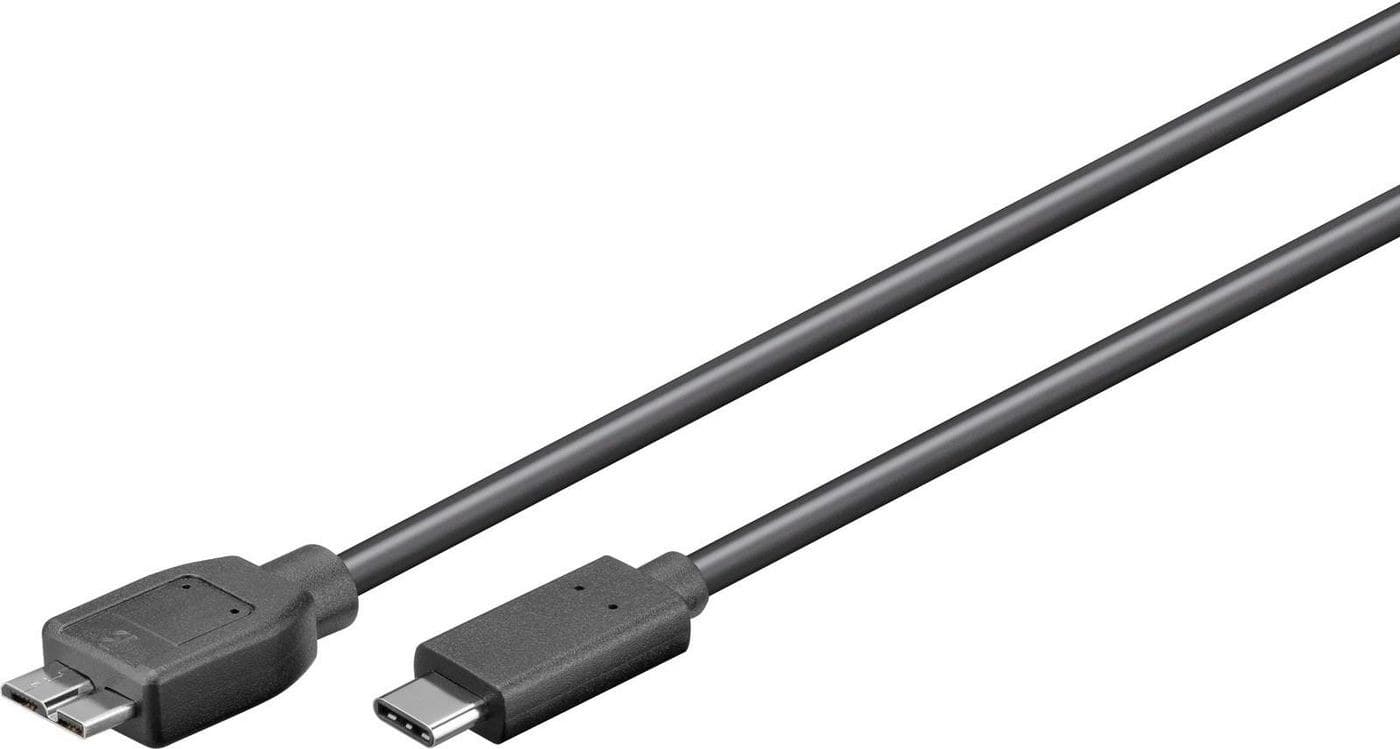 MicroConnect USB-C to USB 3.2 Gen 1 Micro-B Cable, 0.6m, Black