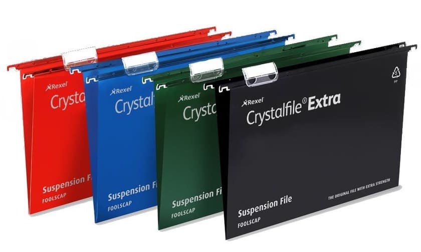 Rexel Crystalfile Extra Foolscap Suspension File 30mm Blue (25) - Image 1