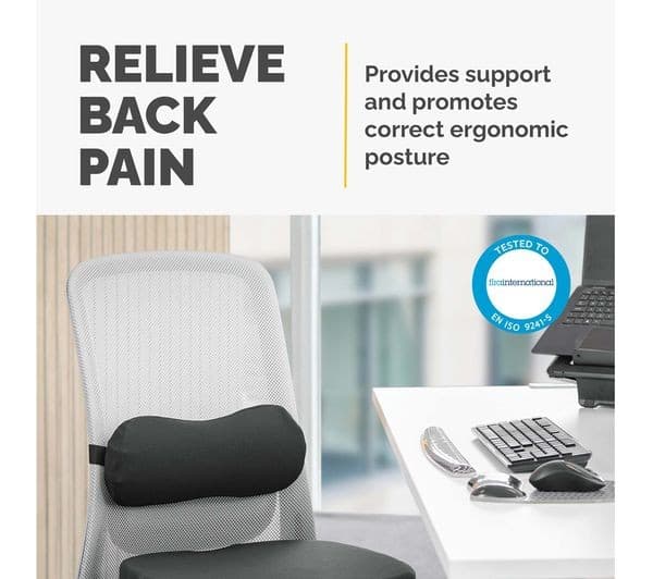 FELLOWES Breyta Lumbar Back Support Cushion - Black - Image 3