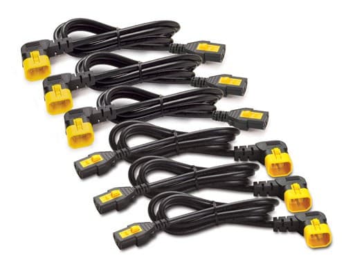 APC Power Cord Kit (6 ea), Locking, C13 to C14 (90 Degree), 1.2m - Image 1