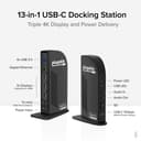 Plugable Technologies 4K USB C Docking Station Triple Monitor with 100W Power Delivery, USB C Dock for Thunderbolt 3 / 4, and USB-C Windows and Mac (3x HDMI and 3x DisplayPort, 1x USB-C, 4x USB 3.0, SD Card Reader) thumbnail 2
