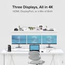 Plugable Technologies 4K USB C Docking Station Triple Monitor with 100W Power Delivery, USB C Dock for Thunderbolt 3 / 4, and USB-C Windows and Mac (3x HDMI and 3x DisplayPort, 1x USB-C, 4x USB 3.0, SD Card Reader) thumbnail 3