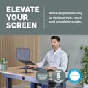 Fellowes Alumia Laptop Riser Desk Based Laptop Stand Max Size 15 inch Max Weight 5kg Black thumbnail 2