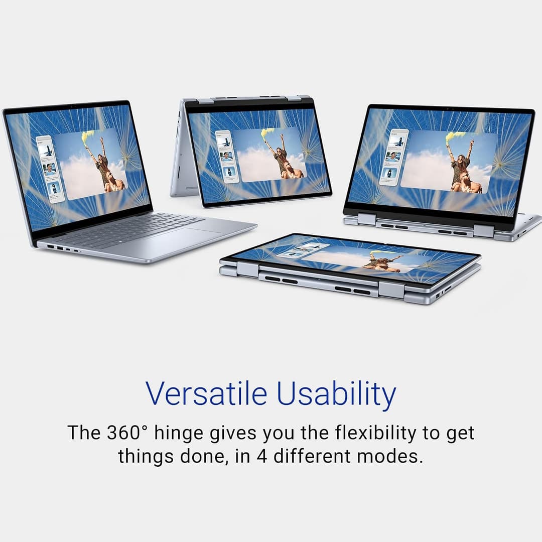Dell Inspiron 14, 2 in 1 Laptop i5 16GB 512GB 14" Touch Windows 11 - Ice Blue - Image 4