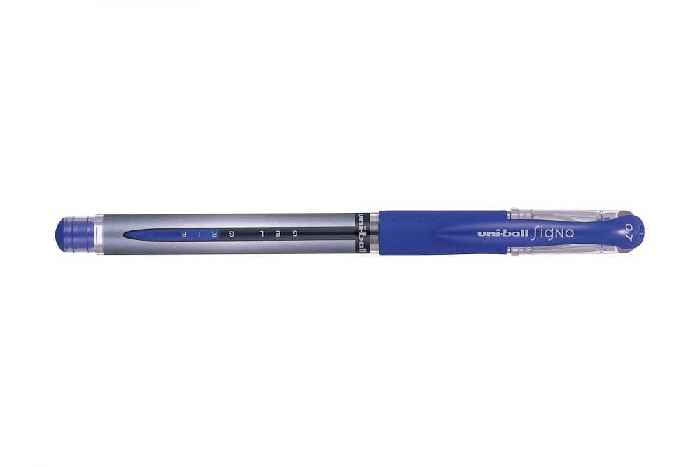 uni-ball Signo 12 Pack Blue Gel Grip Rollerball Pen 0.7mm Medium Nib