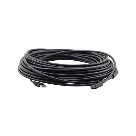 Kramer CA-UAM/UAF USB 2.0 Active Extension Cable, USB-A Male to Female, Black - 7.6m (25ft)
