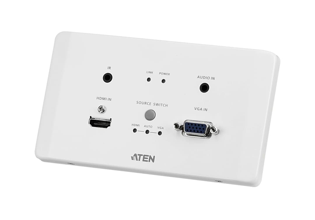 ATEN HDMI & VGA HDBaseT Transmitter with EU Wall Plate / PoH (4K@100m) (HDBaseT Class A) - Image 1