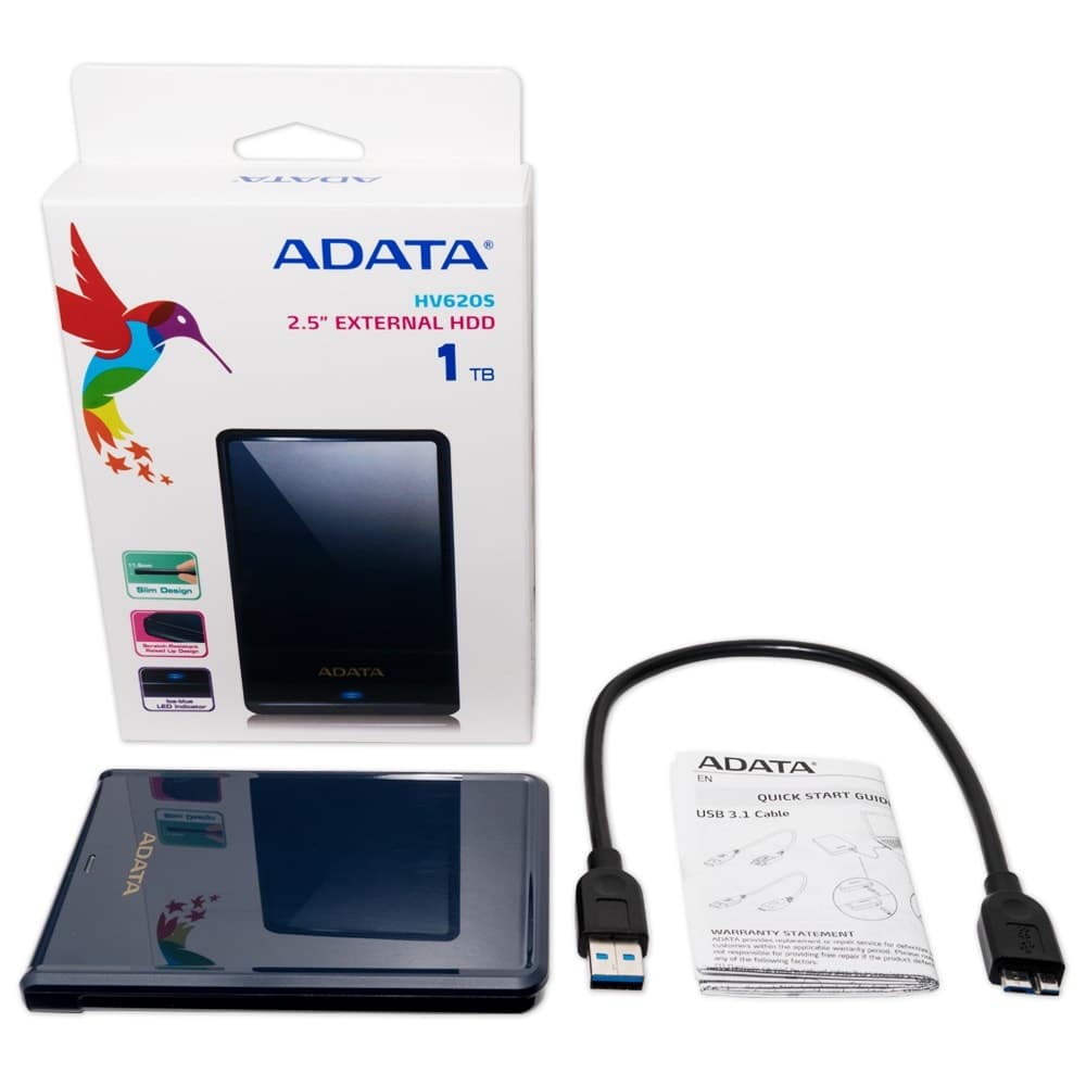 ADATA HV620S Slim 2.5" USB 3.2 Gen 1 External Hard Drive 1TB - Blue - Image 3