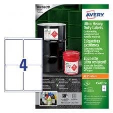 Avery B3483-50 Ultra Resistant Labels 50 sheets - 4 Labels per Sheet - Image 1