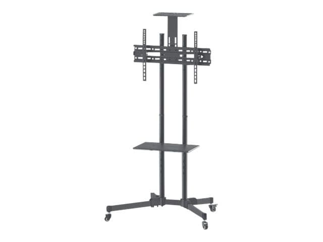 Manhattan TV & Monitor Mount, Trolley Stand, 1 screen, Screen Sizes: 37-65", Black, VESA 200x200 to 600x400mm, Max 40kg, LFD, Lifetime Warranty cart - for flat panel / AV System / camera - black - Image 1